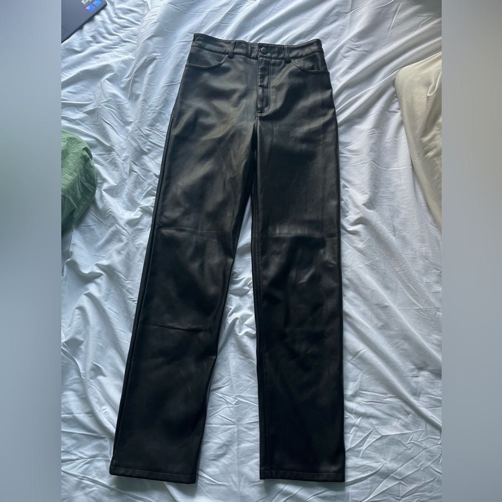 Dynamite Black Faux Leather Trousers